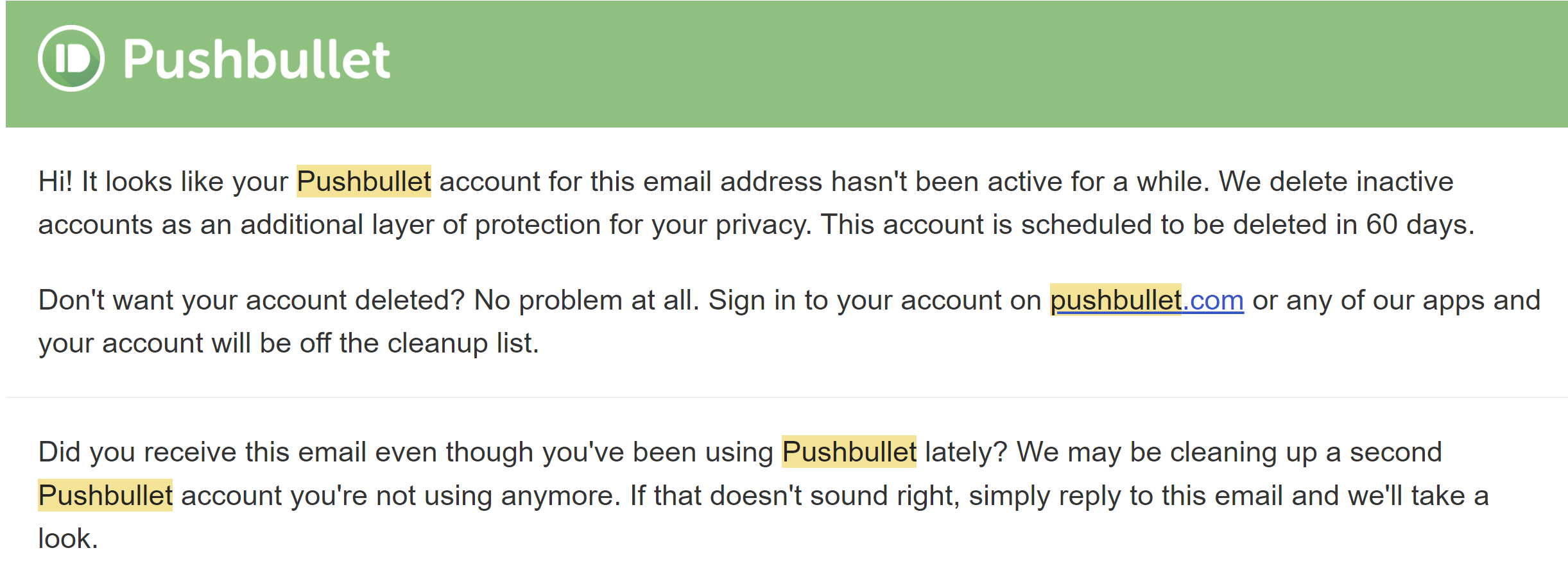 pushbullet 自动注销