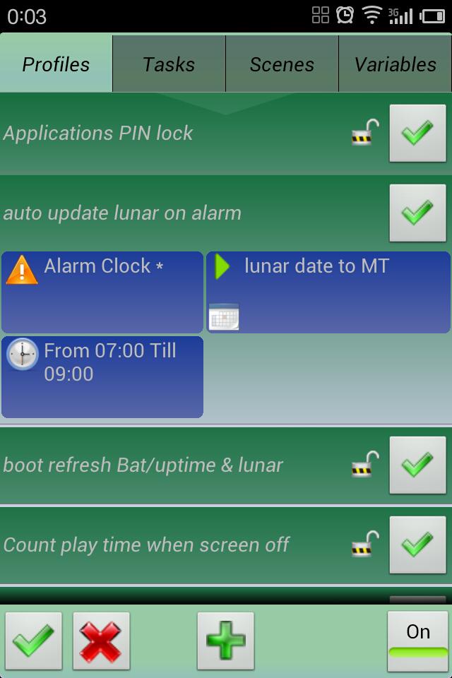 update lunar on alarm profile